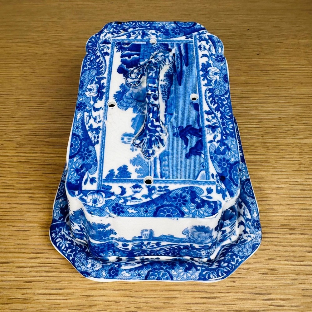 Vintage c1930 Copeland Spode Blue Italian Hygienic Cheese Dish Keeper England - Picture 5 of 16